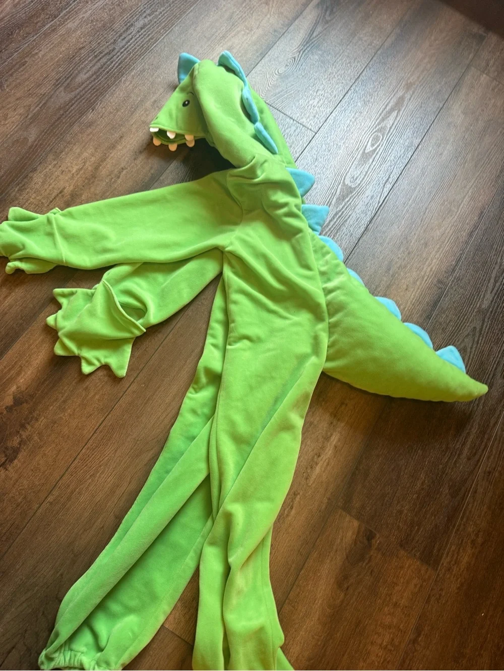 Kids Green Dinosaur Costume Hooded onesie size 48 months/4t